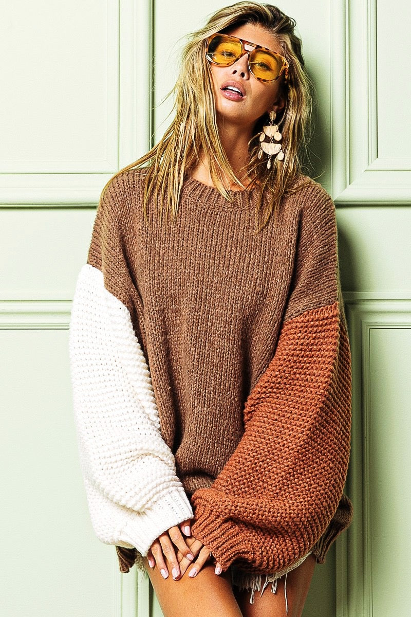 Color block sweater