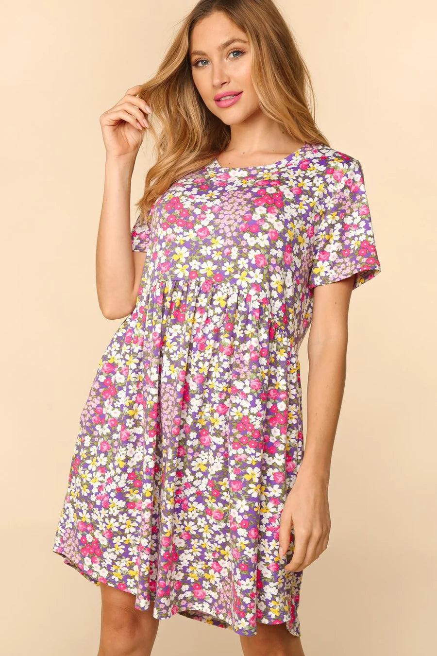 Fuchsia babydoll dress