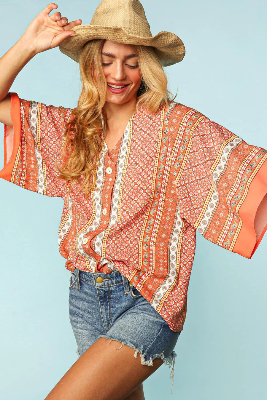 Orange boho top