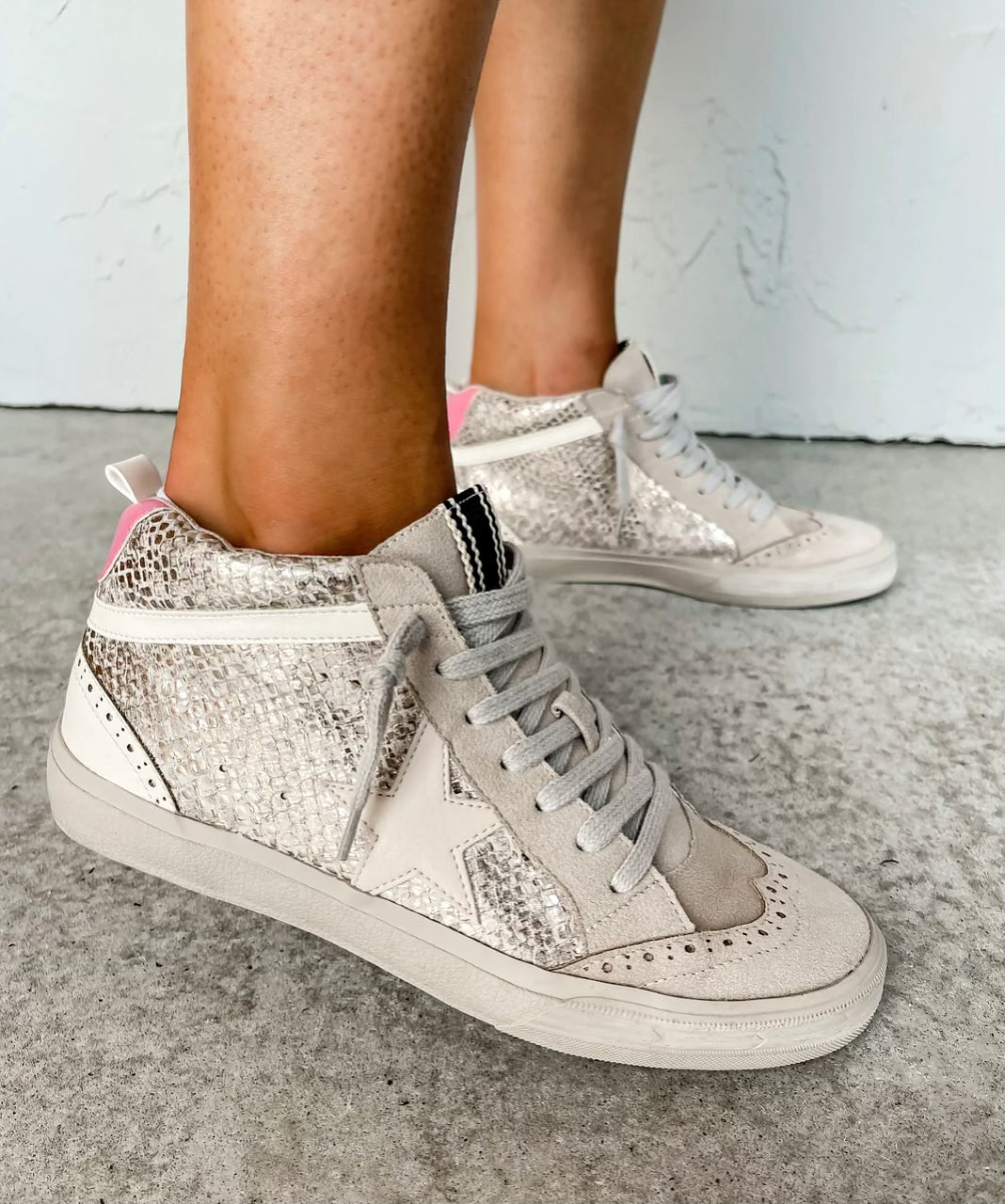 Pink star sneakers