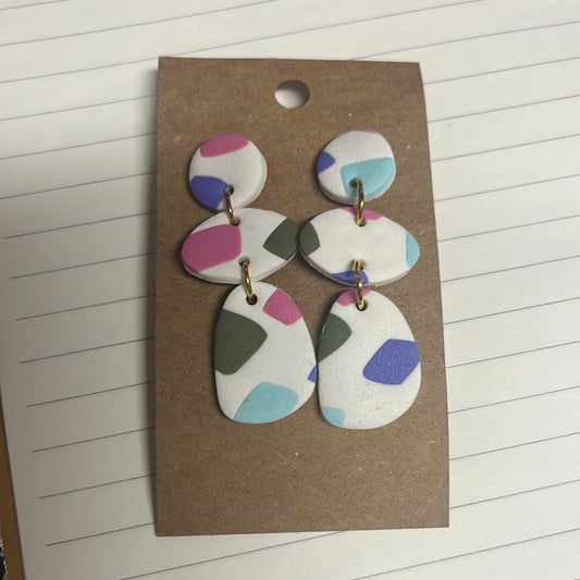 White spring clay earrings