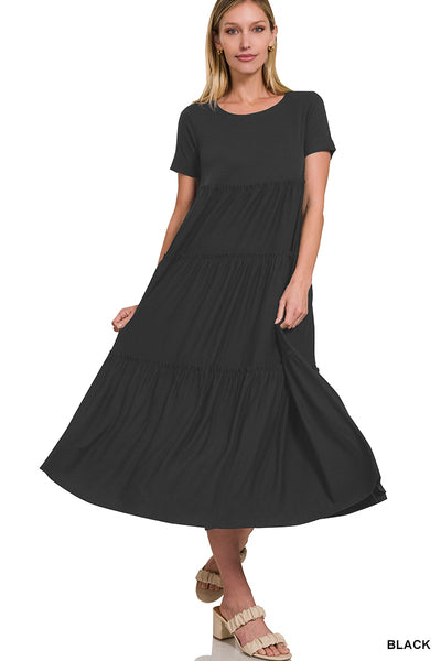 Black tiered dress