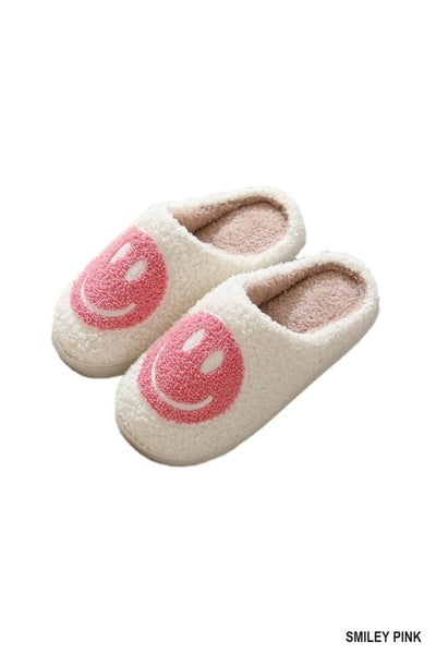 Pink smiley slippers