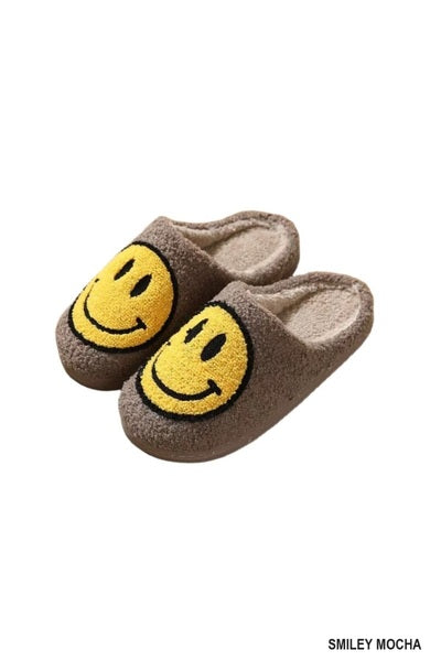 Mocha smiley slippers