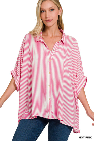 Pink stripe blouse